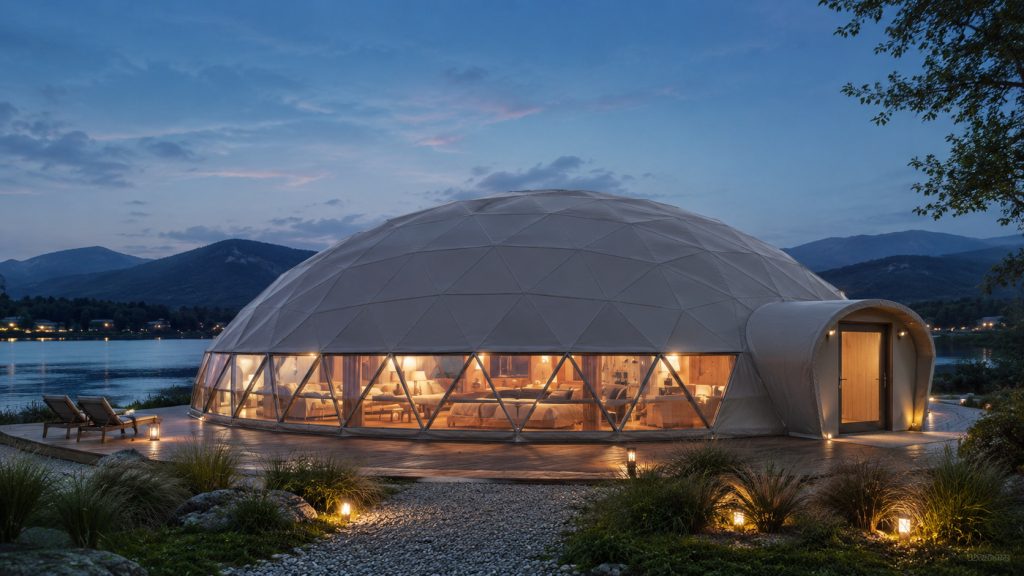 254m2 GLAMPING Ø18m ICO F6 H6,5m · 2