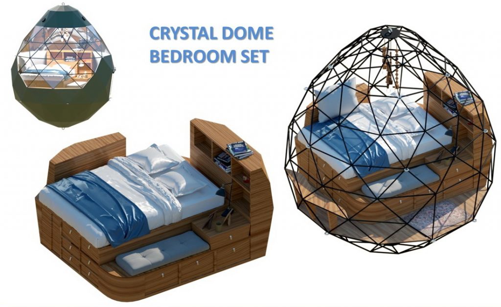 7m2 CRYSTAL DOME Ø3m H4m | BEDROOM SET · 2