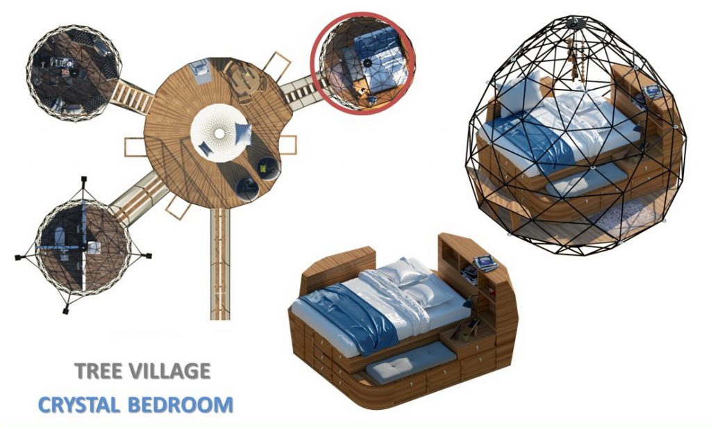 7m2 CRYSTAL DOME Ø3m H4m | BEDROOM SET · 3